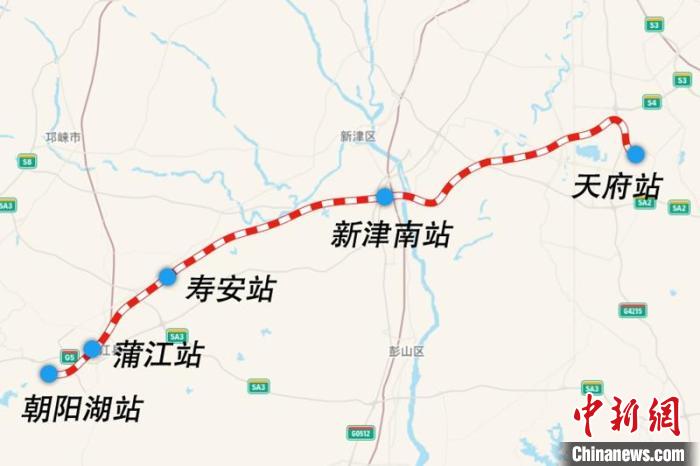 成都鐵路樞紐天府至朝陽(yáng)湖段線路圖?！?guó)鐵集團(tuán)供圖