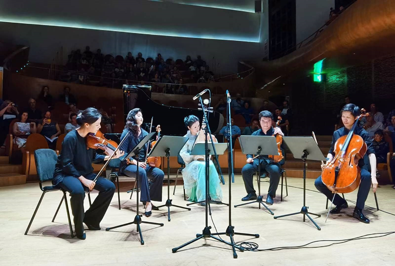 “古老文明的現(xiàn)代回聲——中國當(dāng)代作曲家室內(nèi)樂作品音樂會”在意大利舉行。中國駐意大利使館供圖