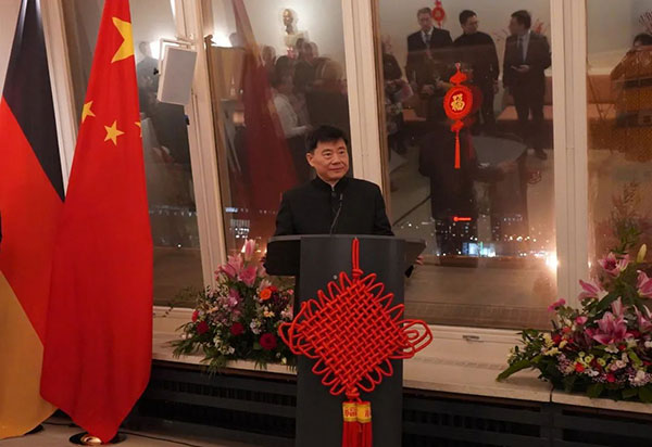 吳懇大使致辭。中國駐德國大使館供圖