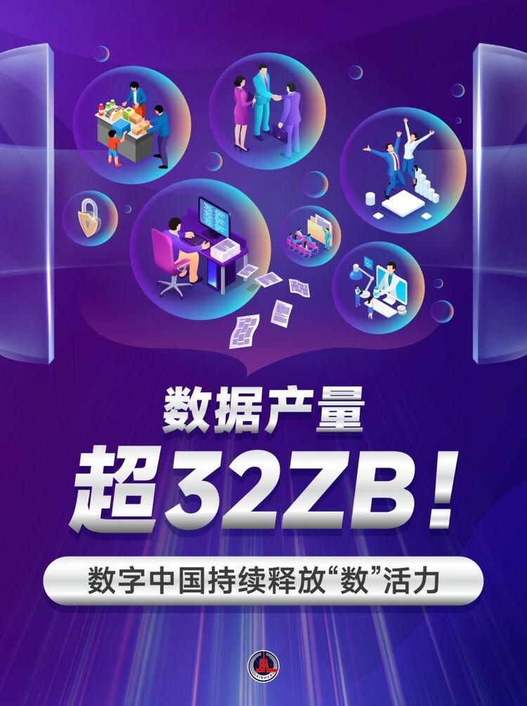 新華鮮報｜數(shù)據(jù)產(chǎn)量超32ZB！數(shù)字中國持續(xù)釋放“數(shù)”活力