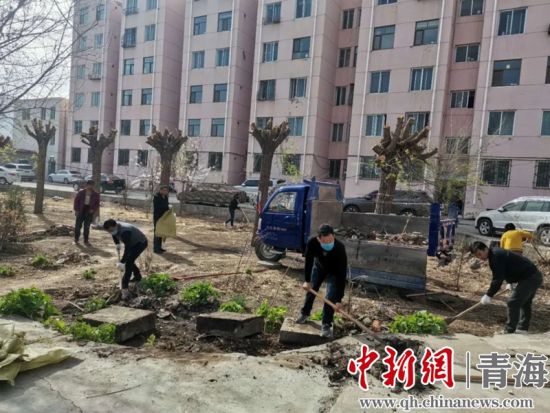 圖為尖扎干部職工生態(tài)建設(shè)和環(huán)境保護現(xiàn)場。尖宣 供圖