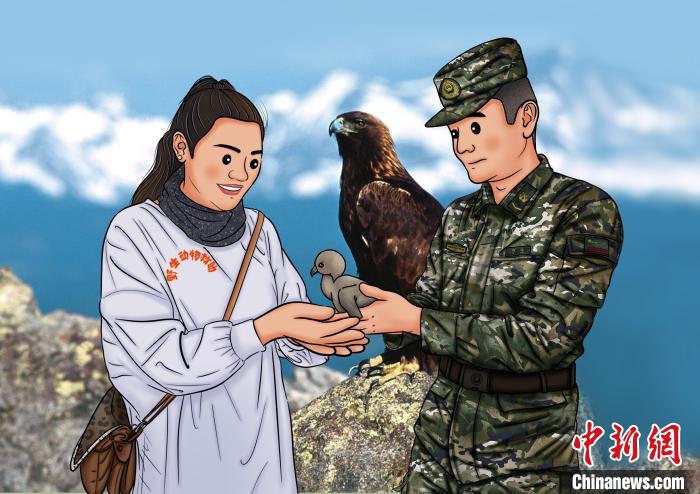 青海武警手繪“環(huán)?！焙蠛粲醣Ｗo高原生態(tài)