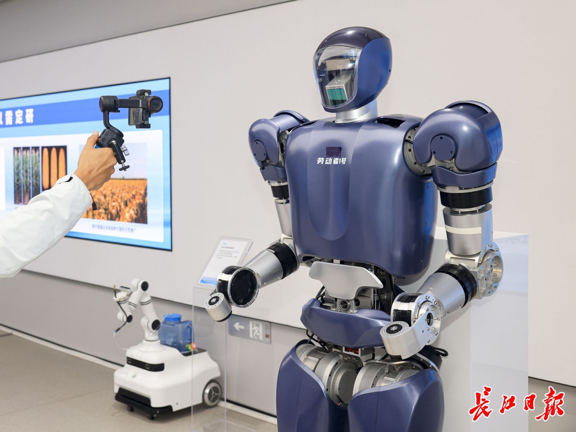 格藍(lán)若人形機(jī)器人。長(zhǎng)江日?qǐng)?bào)記者胡冬冬 攝