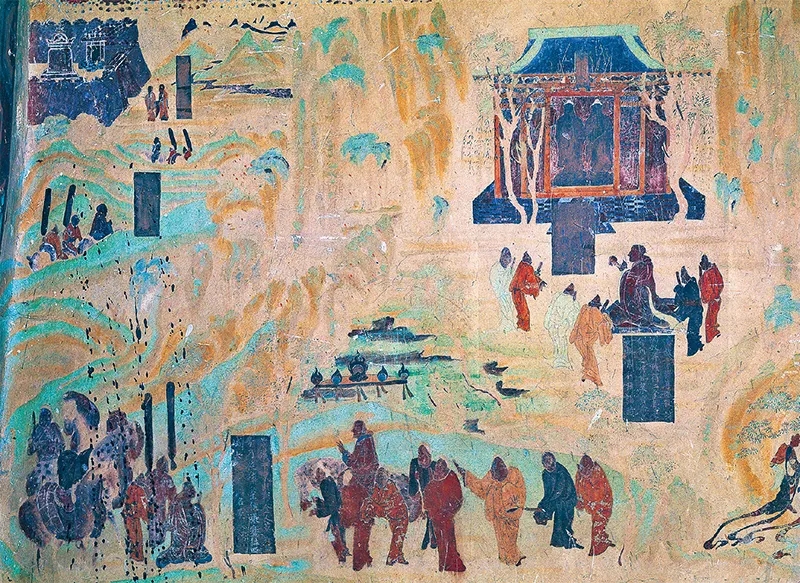 圖為莫高窟第323窟《張騫出使西域圖》。敦煌研究院供圖