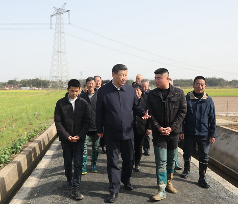 2024年3月19日，習(xí)近平總書記在湖南常德港中坪村考察。
