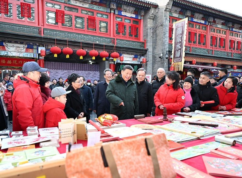 2024年2月1日，習(xí)近平總書記在天津古文化街考察。