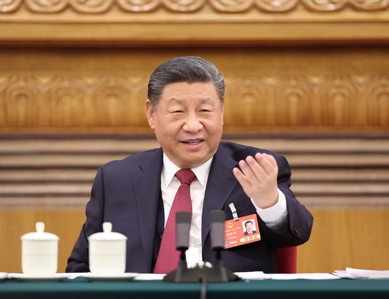 2025年3月5日下午，習(xí)近平總書記參加他所在的十四屆全國(guó)人大三次會(huì)議江蘇代表團(tuán)審議。